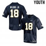 Notre Dame Fighting Irish Youth Joe Wilkins Jr. #18 Navy Under Armour Authentic Stitched College NCAA Football Jersey XNS4599XH